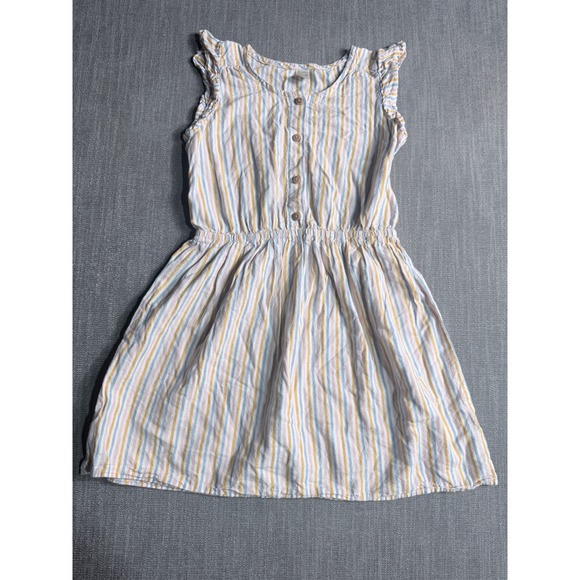 OshKosh B'gosh Other - OshKosh Bgosh Girls Size 10 Striped Sleeveless Ruffle Button Front Dress Pastel